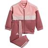adidas Unisex - Bimbi 0-24 Tiberio 3-Stripes Colorblock Shiny Track Suit Kids, Semi Pink Spark F24 / Sandy Pink F24 / Preloved Crimson F24, 0-3 Months
