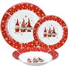 Il Gruppone Passione Casa Servizio Piatti Natalizi 18 Pezzi Porcellana Bone China 6 Persone Piatto Piano Fondo Dessert Decorazione Gnomi Tavola Natale Certificati Contatto Alimentare Sì Microonde Lavastoviglie Idea Regalo