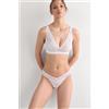 Intimissimi Brasiliana Stile Anni '80 In Pizzo E Microfibra Bianco