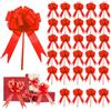 Norhogo 30 PCS Fiocchi Auto Matrimonio Rosso, Fiocco Matrimonio Auto, Fiocchi Rossi Laurea, coccarde per pacchi Regalo per Pacchi Regalo Coccarde Auto-tiranti Fiocchi da Tirare per Regali, Matrimoni