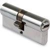AMIG - Cilindro Serratura di Sicurezza per Porte - Misura 80 (40-40) - 6 Pini - Leva di 15 mm - Include 5 Chiavi a Punta in Ottone e Vite da 80 mm - Finitura Cromata Lucida Multipunto
