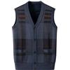 Generic Gilet da uomo in lana lavorato a maglia a quadri, maglione senza maniche con bottoni, caldo gilet invernale termico, classico gilet in lana con scollo a V, morbido cardigan senza maniche, gilet casual