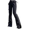 Generic Jeans da donna a vita alta, dritta, pantaloni a zampa, jeans da donna, jeans extra lunghi, stile vintage, morbidi, jeans leggeri, skinny, traspiranti, jeans, Nero , XL