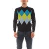 SUN68 Maglia Girocollo Uomo Blu Navy K44172 Maglione Rombi Round Argyle Sun 68 (IT, Testo, L, Regular, Regular, Blu Navy)