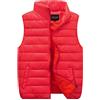 Generic Piumino smanicato da uomo, leggero, caldo, senza maniche, imbottito, spesso, con cerniera, antivento, impermeabile, casual, per attività all'aperto e per il freddo, Rosso, L