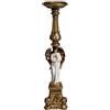 DRW Candelabro a vela con un angelo classico dorato e bianco in resina dipinta a mano 20x20x70 cm
