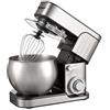 Techwood Robot da Pasticcere Multifunzione con Ciotola in Acciaio da 6 L, 1300 Watt, Acciaio Inox