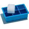 Muitomas, Stampi per Ghiaccio XL in Silicone, per 6 Cubetti da Cocktail, Sottile e Facile da Pulire con Coperchio Removibile e Resistente, Colore Blu Ottanio