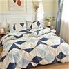 Odot Copripiumino, Stile Geometrico Copripiumini Microfibra Traspirante Morbido Biancheria da Letto per Adulti Bambini, Ragazze Ragazzi (150x200cm,Triangolo Blu)
