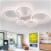 Dobecd Rotondo Luce A Soffitto 100cm Moderno Smart Lampadario Tri-Color Led Dimmerabile Funzione Di Memoria Lampada Da Soffitto Con App E Telecomando 57w Luminoso Ciondolo Soggiorno Sala Da Pranzo