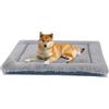 IEUUMLER Materasso per Cani, Cuscino per Cane Gatto, Pelosa Morbida Lavabile Doppio Uso Materasso per Grande Medio Piccolo Cani Gatti FC014 (M(76 * 50cm), Grigio e Blu)