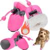 YIZHIXIANGQ 4PCS Stivali per Cane,Stivali Neve Cane,Scarpe per Cani Inverno,Scarpe per Cani,Adatto per Cani di Piccola E Media Taglia, Antiscivolo E Caldo D'inverno, Adatto per Attività All'aperto (Rosa 6)