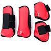 Merauno® Set di 4 Ghette per Cavalli - Coppia di Ghette per Davanti e Dietro con Guscio Duro e Chiusura a Velcro per Donna e Uomo - PU Robusto Elastico Tendine Classico (S(Pony), Rosso)