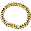 DONGKER Collare per Cani in Acciaio Inossidabile e Titanio, Larghezza 14 mm, Lunghezza 26/31/36/41/46/51/56/61 cm, Collana per Cani di Piccola Taglia Media, Oro