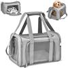 Sprifityy 45x30x30cm Trasportino per Cani Portatile e Ripiegabile(Grigio) | Trasportino per Gatti Con Tappetino Rimovibile, Trasportino Gatto per Gatti e Cani Di Piccola e Media Taglia