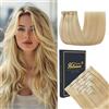 HotLulana Extension Capelli Veri Clip 120g 7pcs 55cm 22 Pollice Invisibili Human Hair P18K/613#