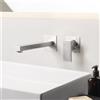 Mariner Quadra rubinetto lavabo a parete proiezione: 200 mm, per corpo incasso move, QUA1000-CS+BOQ0258-CS, Quadra cromo spazzolato [Rubinetteria Bagno > Rubinetteria Lavabo]