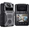 VCHICS Mini fotocamera per il corpo, M7 128GB GPS Fotocamera indossata dal corpo Mini fotocamera con obiettivo ruotabile di 180 ° con schermo a LED 4000mAh Videocamera for il corpo di registrazione Bike Cam