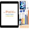 ARSSLY Touch Screen per iPad 6 2018 9,7 A1893 A1954 con Home Pulsante Vetro per iPad 6 2018 9,7 Digitizer Schermo Pannello Vetro con 0 Pellicola Temperata,Riparazione Kit (Non LCD Display,Nero)