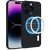 MyGadget Cover [ MagSafe ] per Apple iPhone 14 Pro - Custodia in Silicone Morbido a Doppio Strato - Case con Protezione Fotocamera & Fodera Interna - Nero