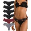 Levao Confezione da 6 Perizoma da Donna Intimo in Cotone da Donna Set Sexy Mutande da Donna Slip Senza Cuciture in Pizzo Perizoma da Donna Confezione Multipla S-XL