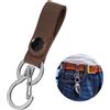 KeyUnity KS03 Portachiavi da cintura in pelle, clip portachiavi con moschettone a sgancio rapido con attacco a bottone in vera pelle, portachiavi a forma di B Strumento EDC inossidabile 420
