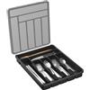 Lifewit Portaposate con Coperchio, Contenitore Porta Posate da Cassetto per Cucina, Organizer in Plastica per Cassetto per Cucchiai, Forchette, Coltelli, 7 Scomparti, Nero