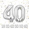 Partyhausy Palloncino con numeri per compleanno in casa 40 anni | Palloncino foil Palloncino foil sliber in 40-101 cm decorazione compleanno palloncino numero decorazione per mosche compleanno con elio per uom