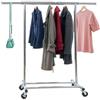 Tatkraft Danko - Stand Appendiabiti con Ruote Resistente, Portata 100kg, Pieghevole, Montaggio in 1Min, Professionale Stand per Abiti, Acciaio Cromato