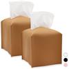 UBRAVE Portafazzoletti, Portafazzoletti di Carta, Scatola per Fazzoletti per Soggiorno Bagno Cucina Ufficio Auto, Scatola Portafazzoletti in Morbida Pelle, Quadrata, Cuoio Addensare,13 x 13 x 13 cm-Marrone