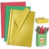 Larcenciel 60 Fogli Carta Velina Natalizia, Carta Velina per Imballaggio Rossa Verde e Oro, Carta Regalo Classica in Tinta Unita per Decorazioni Natalizie, Festa, Compleanno, Matrimonio, DIY, 50x35cm