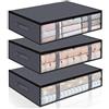 GTDOOCE 3 Pezzi Scatole per Armadio,Contenitori Salvaspazio, per Vestiti, 60 x 45 x 15cm