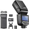 Godox V860III-C - Flash per fotocamere Canon 76Ws 2,4G HSS 1/8000s con luce regolabile a 10 velocità 7,2 V/2600 mAh batteria al litio con diffusore, filtro colorato, mini softbox