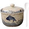 TuYines Zuccheriera in ceramica, zuccheriera con coperchio e cucchiaio, barattoli in ceramica, portaspezie con coperchio per zucchero, sale, formaggio, spezie