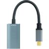 Blendend Convertitore da USB-C a DisplayPort 8K, realizzato in alluminio di colore grigio, ha una lunghezza di 15 cm. Ideale per collegare dispositivi USB-C a display con ingresso DP, supporta risoluzioni fino