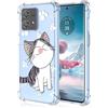 YUXING Cover Trasparente per Motorola Moto Edge 40 Neo - Custodia Protettiva Sottile in TPU Morbido Antiurto con Carino Motivo Disegno Cool (Cat)