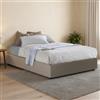 Talamo Italia - Letto matrimoniale Marta, Letto contenitore con rivestimento in ecopelle, 100% Made in Italy, Apertura frontale, adatto per materasso Cm 160x190, Tortora