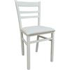 Dmora Sedia Classica In Legno, Made In Italy, Con Fondello In Finta Pelle Bianca, Cm 41 X 43 X 86, Colore Bianco