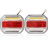 SPARKMOTO 2 x Fanali Posteriori Led Rimorchio 12v 24v Universale,Fanale Rimorchio Led Omologati Per Semirimorchio Trattori Agricolo, Luci Posteriori Rimorchio Omologate