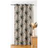 Linder - Tenda tessuta e tinta in Francia - Stile esotico - Finitura occhielli colore canna fucile - Colore lino e grigio carbonio - Dimensioni 140 x 260 cm - 100% poliestere - Collezione Parrucche