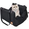 PETCUTE Seggiolino Auto per Cani 3 in 1,Lavabile,Seggiolino Auto Cane con Clip su Guinzaglio di Sicurezza e Borsa di Stoccaggio,Cuscino Rimovibile,Portatile,Seggiolino Auto per Animali Domestici
