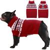 IECOii Maglione Natalizio per Cani di Taglia Grande, Cappotto Invernale Lavorato a Maglia, Collo Alto Spesso Caldo Rosso per Bassotto, Carlino
