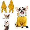 ZFOEFO Impermeabile Cane Antipioggia, Mantella Con Cappuccio Trasparente, Giacca Riflettente Per Pioggia, Cappotto Giallo