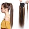 SEGO Extension Coda di Cavallo Meches Clip Capelli Veri Naturali Umani Lisci 50cm 95g 100% Remy Human Hair Ponytail Fascia Unica 4P27 Marrone Cioccolato mix Biondo Scuro