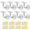 AKOLAFE 8 Staffe per Corrimano Antiche Inossidabile 60 x 60 mm Supporto Corrimano per Scale Interne Staffe in Acciaio Resistente per Scale Legno Argento