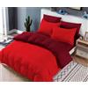 CDV Casa di Venere CDV Set di Biancheria da Letto 4 Pezzi, Microfibra Set Copripiumino per Letto Matrimoniale Chiusura a Zip con Lenzuolo con angoli e 2 federe, Set Copripiumini e Federe (Rosso, Matrimoniale)