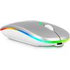 UrbanX 2.4GHz & Bluetooth Mouse, Rechargeable Wireless Mouse for Samsung Galaxy Tab S6 Lite Bluetooth Wireless Mouse for Laptop/PC/Mac/Computer/Tablet/Android RGB LED Silver