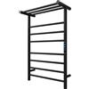 KWW Rack Scaldasalviette a Distanza Controllato per Il Bagno, Timer 1-9 Ore e Temperatura Regolabile, Indicatore LED, Scaffale di Essiccazione a Parete in Acciaio Inossidabile (Nero Opaco, 7 + 3Bars)