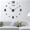Coraltree Orologio da Parete Silenzioso Preciso Fai da Te, Orologio Parete Moderno Decorazione, Grande Orologio da Parete 3D Adesivo Home Office Decor Regalo (Dimensioni 60 cm - 120 cm autoadattamento) (nero)