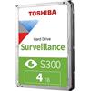 Toshiba 4TB S300 Surveillance HDD - 3.5' SATA Internal Hard Drive Supports up to 64 HD cameras at a 180TB/Year workload (HDWT720UZSVA)